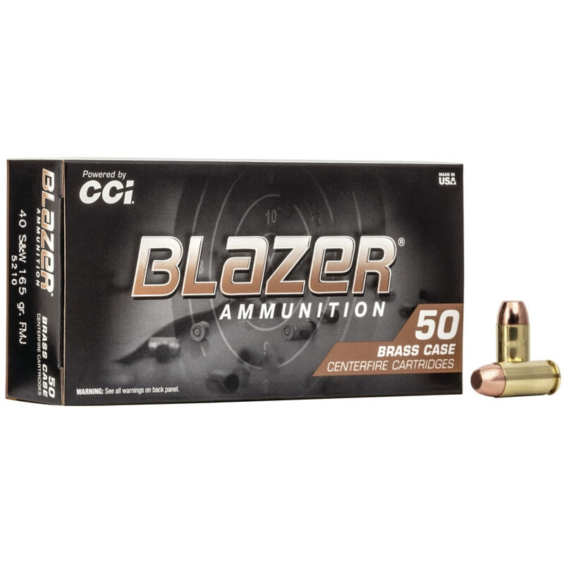 CCI Blazer Brass 40 S&W Ammo 165 Grain Full Metal Jacket